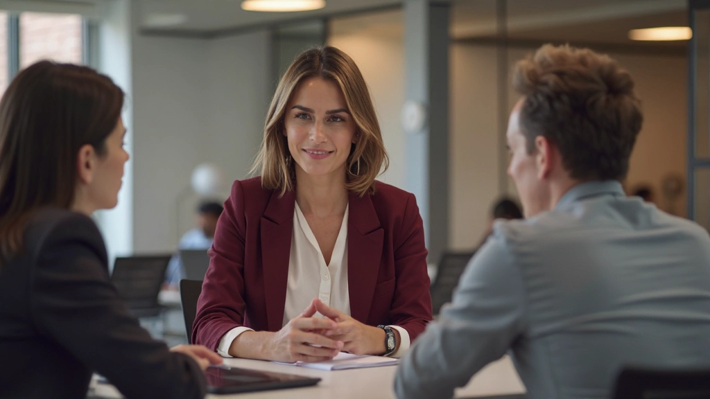 Профессиональный лидер проводит встречу с командой в современном офисе