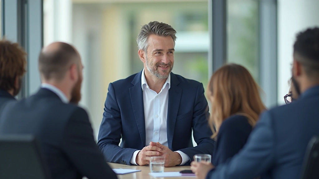 Профессиональный лидер проводит встречу с командой в современном офисе